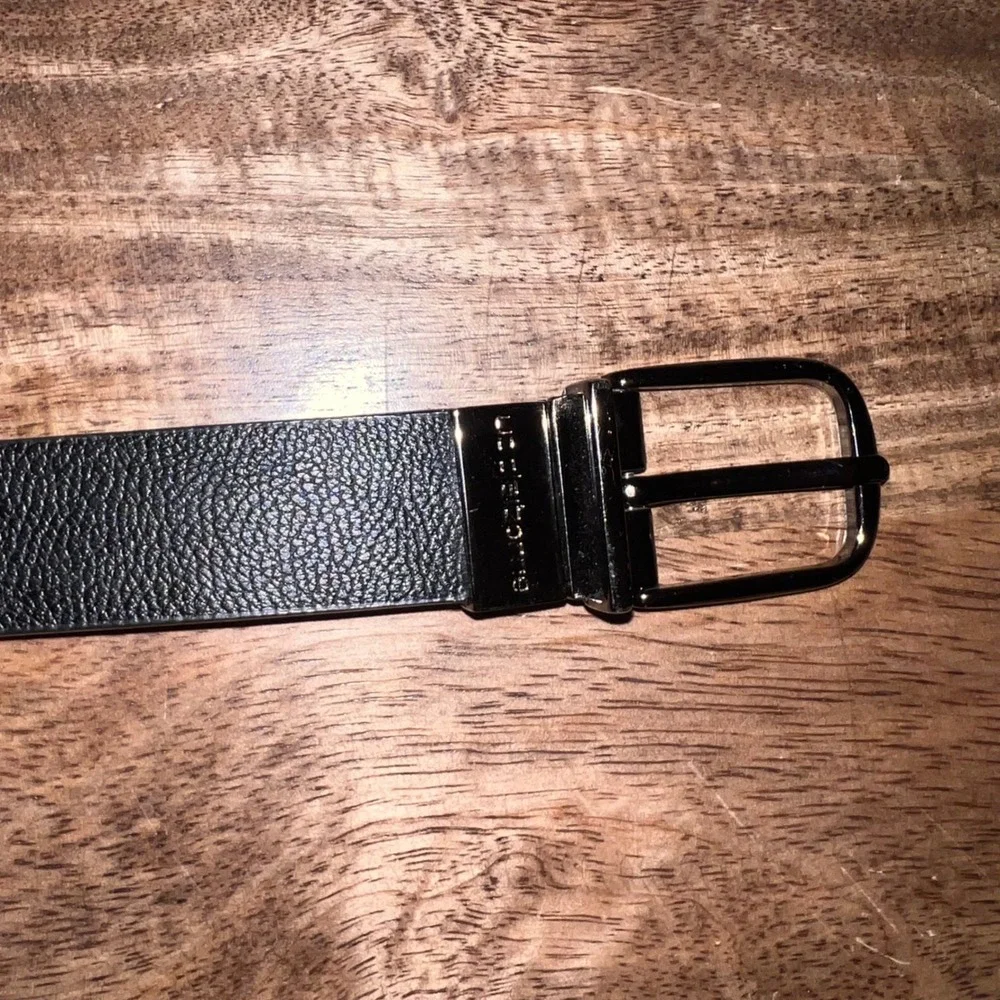 Liz Claiborne Black/Grey‎  Reversible Belt Womens Size L Silver Buckle